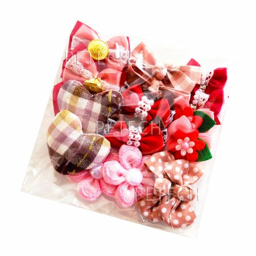お楽しみペット用リボン アソート 女の子用 16ケ入 【メール便対応