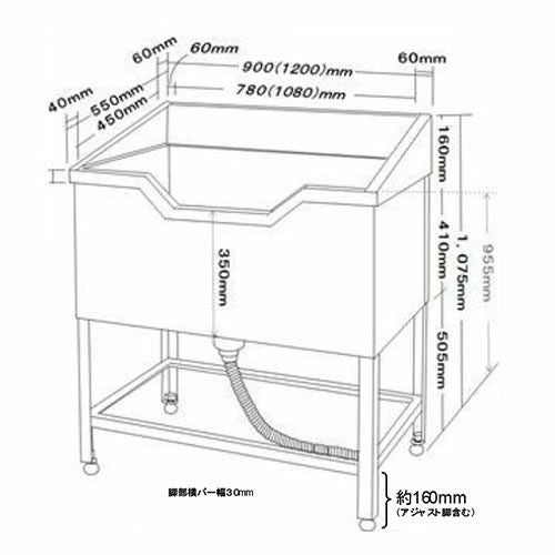 ハチコウ ドッグバス 舟形3面ガード付タイプ 舟形1200N | petech